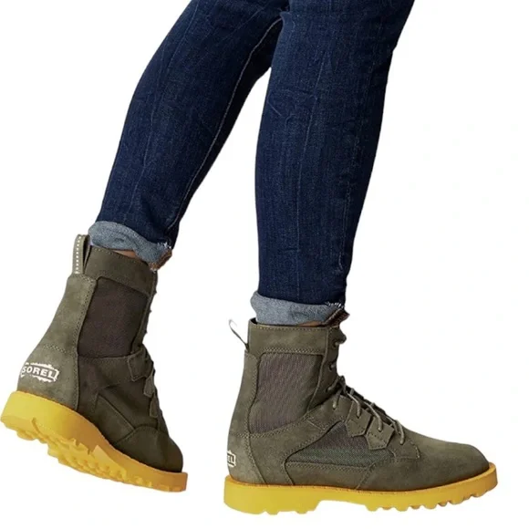 Sorel Caribou OTM Waterproof Dark Green Alpine Tundra Cyber Sole Lace Up Boots - Picture 4 of 16